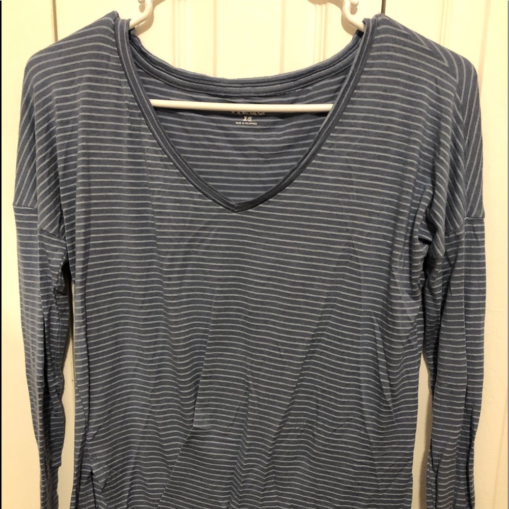 Long sleeve Blue striped shirt from Mudd